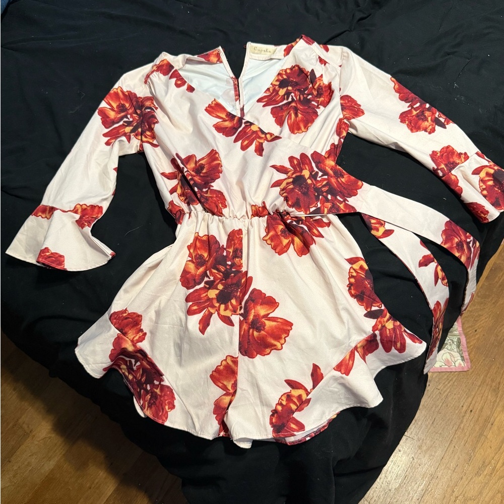 💕 Cupshe 3/4 Sleeve Soft Light Pink Floral Dress 💕 SALE 3 for 30!